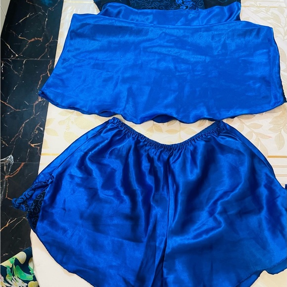 Set of 2 intimates sleepwear gown/ robe / shorts red/ blue Sz S/M - Picture 12 of 16